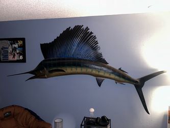 10 foot plastic sailfish fish wall mount man cave vintage