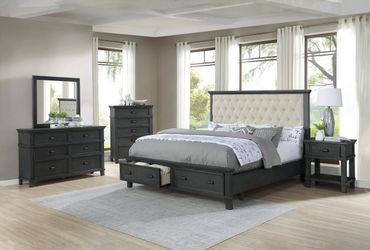 4 Piece Bedroom Set - Queen/King bed, nightstand, dresser & Mirror (Also Available in King Size)