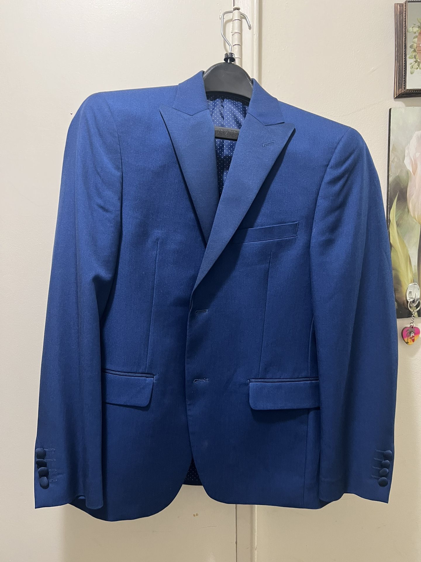Alfani Men's Slim-Fit Stretch Solid Suit Jacket - Blue 36R $360