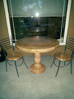 Solid marble table and chairs