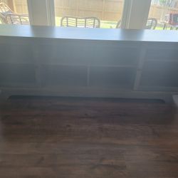 Modern Dark Wood TV Console / Media Cabinet with Glass Doors 