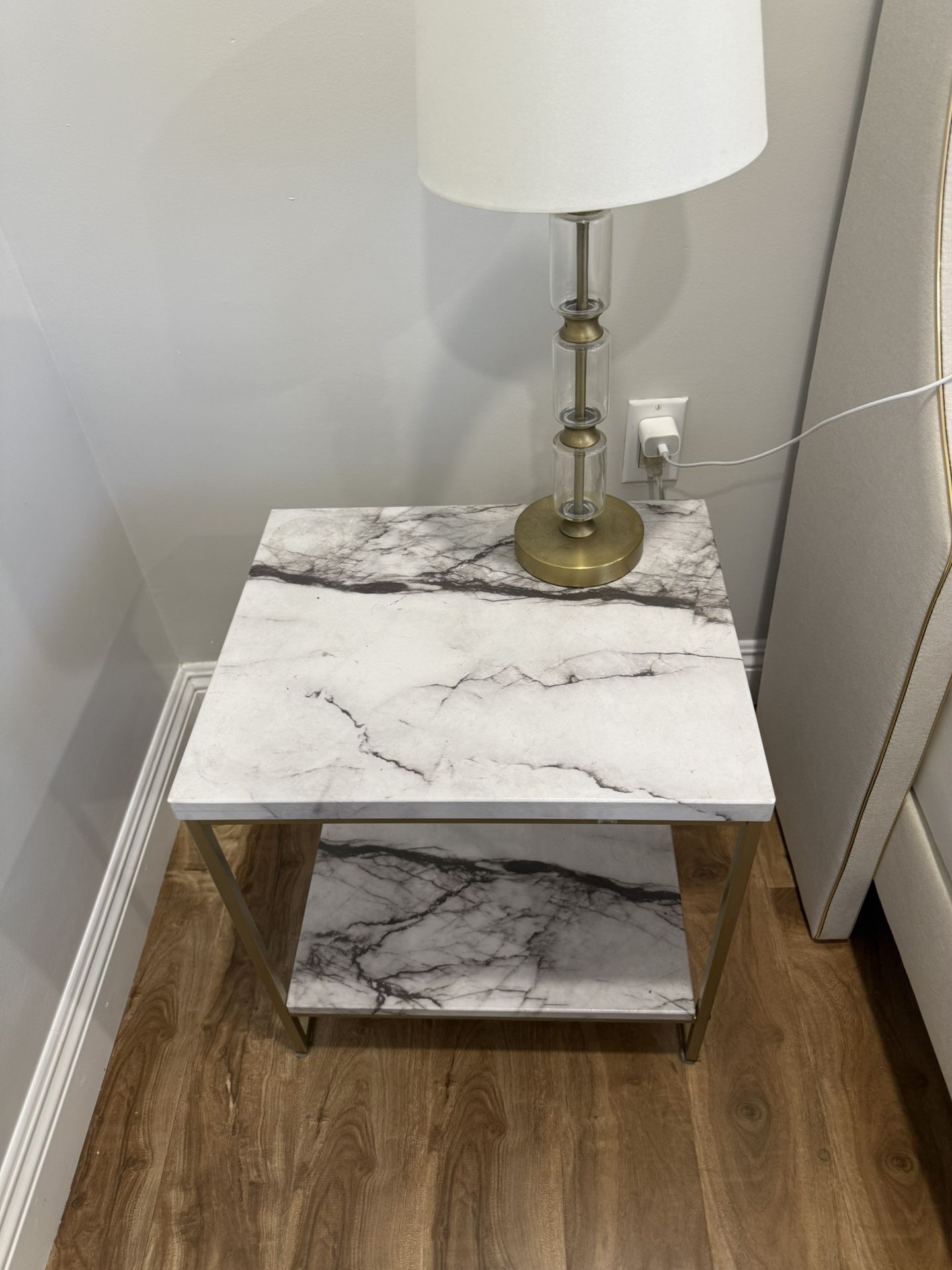 Bedside Table & Lamp