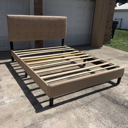 Champagne Queen Tufted Platform Bed Frame