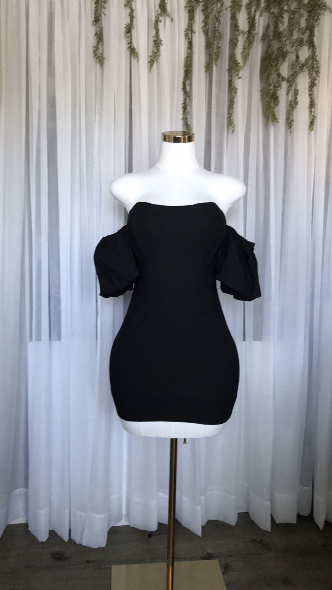 Black Corset Off Shoulder Mini Dress Size S