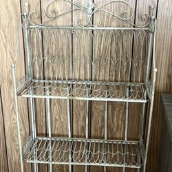 Vintage Shabby Metal Garden Display Storage Shelf