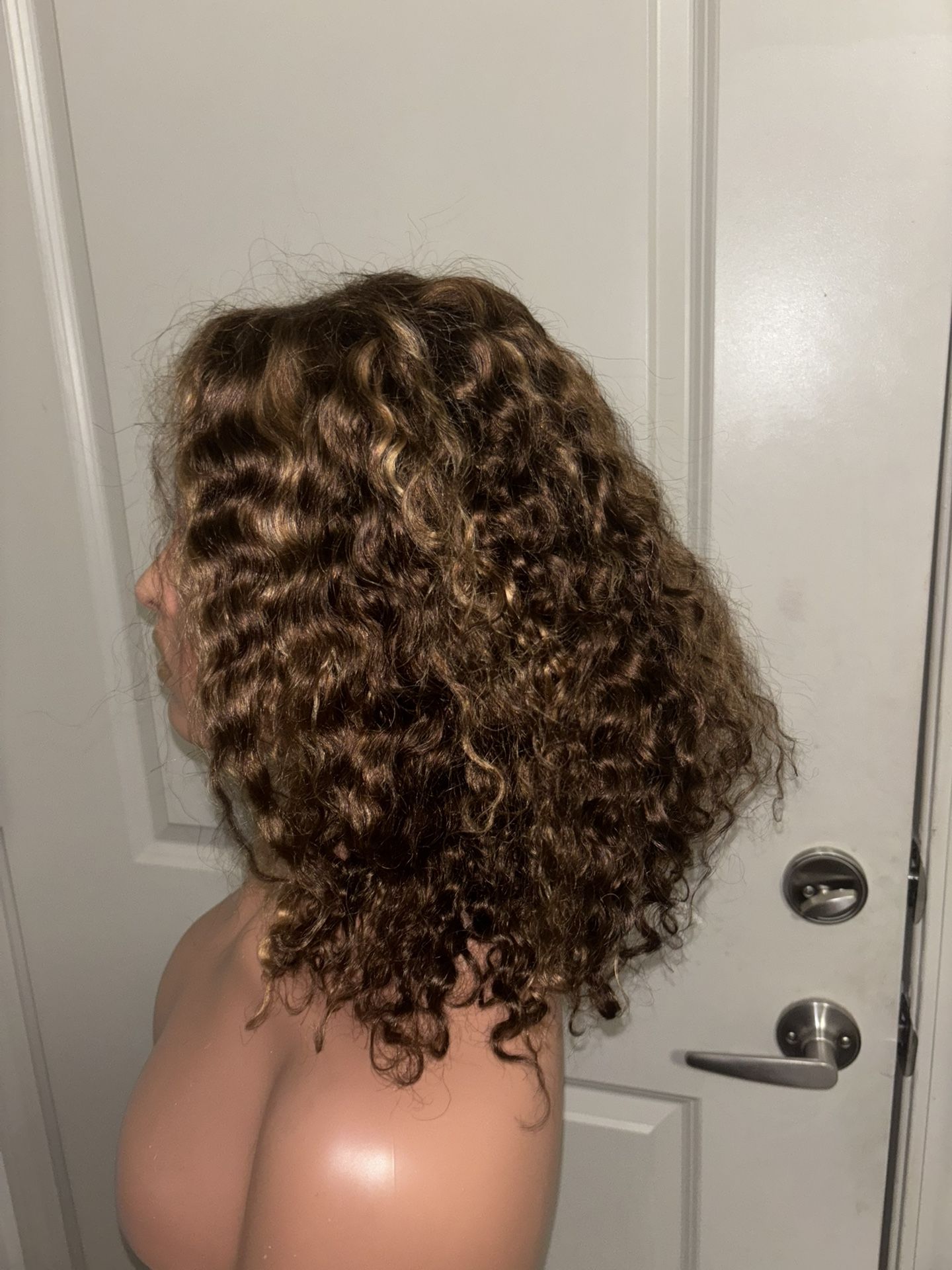 Highlight Human Hair Curly Wig