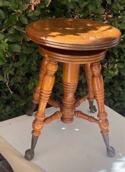 Antique Claw Foot  Wood stool