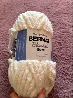 Bernat Blanket Extra jumbo polyester yarn in Vintage White
