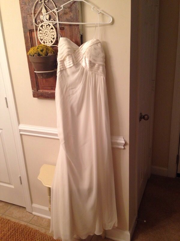 Sz 6 chiffon wedding bridesmaid homecoming dress cream antique white
