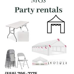 Chairs, Canopy, Tables