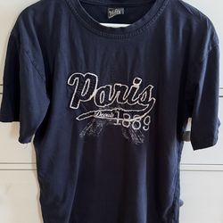 Paris Depuis 1889 men’s navy blue cotton graphic t-shirt, size M