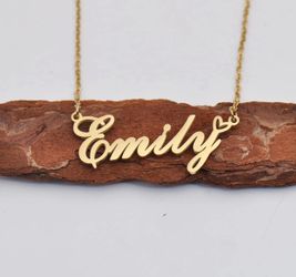 Personalized Heart Name Necklace Gold Custom Any Names Stainless Steel Jewelry 