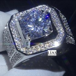 New 18k White Gold Wedding Ring Men’s 