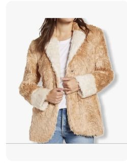 Mural Plush Faux Fur Jacket Size Medium 