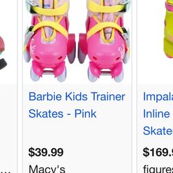 Barbie kids trainer skates