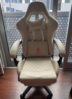 Dowinx Gaming Chair Big and Tall, Ergonomic Game Chair for Adults with Footrest and Massage Lumbar Support, High Back Computer Gamer Chair PU Leather,