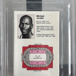 1984-85 Chicago Bulls Pocket Schedule Michael Jordan Rookie BGS 8.5