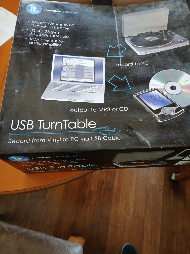 INNOVATIVE TECHNOLOGY USB TURN TABLE RECORD FROM VINYL TO PC