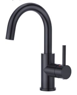 CREA Black Bathroom Faucet Brushed Nickel, Prep Wet Bar Sink Faucet Stainless Steel Single Hole Small Kitchen Faucet with 4 Inch Deck Plate, Mini Fauc