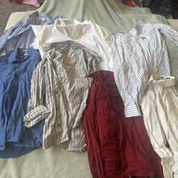 Men’s Size Large Dress Shirt Lot Express Perry Ellis For $25