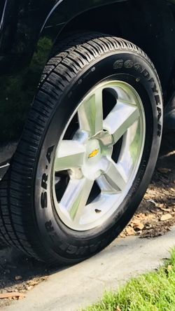 Chevy Stock 20 In Rims and Tires Like New 6 lug all 4 in Great Condition $1300 Firm No Lowballing or Scams Please {contact info removed} John