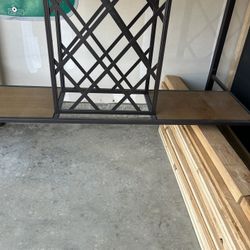 High Top Table 30x48 Inches Wine Rack And Wine Glass Holder Underneath No Barstool 