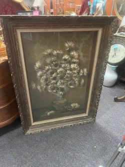 Large vintage Daisy's 3D artwork picture 1970s 32 by 44