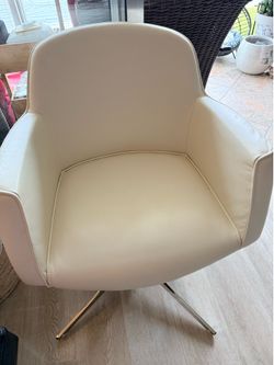 Accent Swivel  White Leather Chair $75