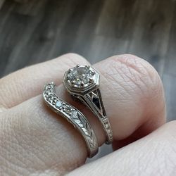Authentic Vintage Engagement Ring/Band Set