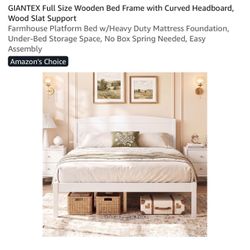 Giantex Full Size Wooden Platform Bed Frame