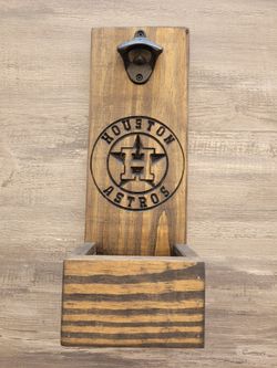 Houston Astros Bottle Opener solid Wood