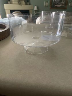 3 Clear Acrylic desert Stand with Dome Cover