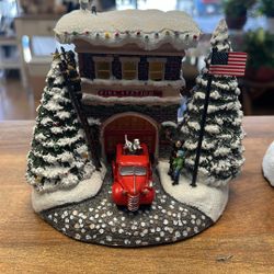Thomas Kinkade Festive Fire Station