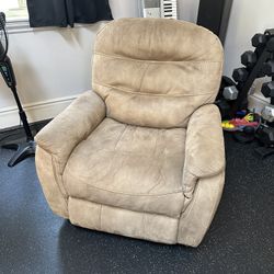 Two (2) Suede Electric Power Recliners