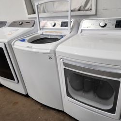 LG SET STEAM WASHER AND ELECTRIC DRYER WITH WARRANTY 
