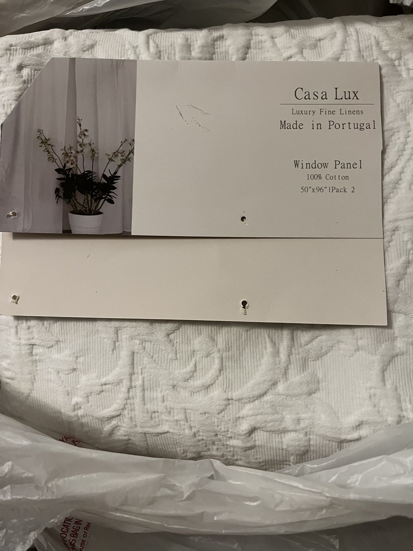 Elegant White Curtains 2 Panels 50” x 96” Excellent Condition