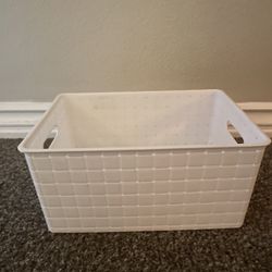 White Plastic Storage Basket