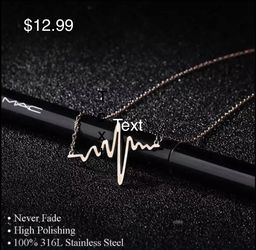 Non tarnish heartbeat necklace choose gold or silver