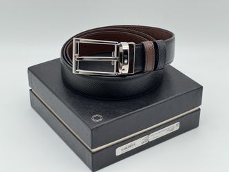 MONTBLANC BLACK / BROWN SAFFIANO LEATHER REVERSIBLE BELT NEW 100% GENUINE ~$540