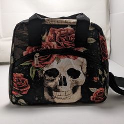 Gothic Skull and Roses Insulated Lunch Bag