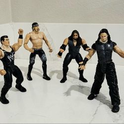 Four Vintage Wrestling Action 6" Figures 2002 Hulk Hogan, 1998 Vince McMahon, 1999 Matt Hardy & 1998 The Undertaker 