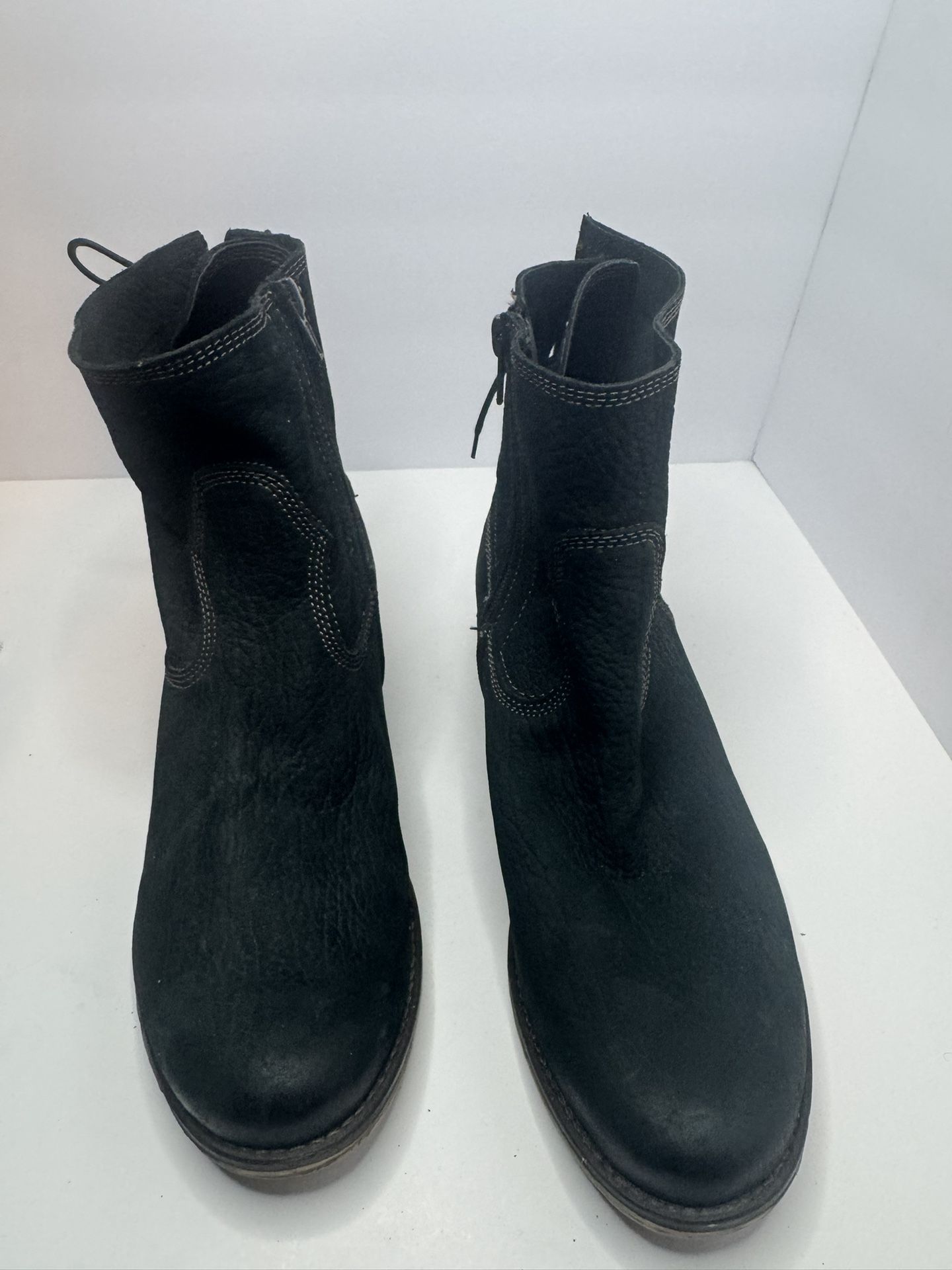 Josef Seibel Naly Black Leather Ankle Boots Size EU40
