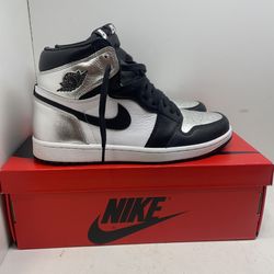 Jordan Retro 1 Womens Silver Toe Shoes 197462/15