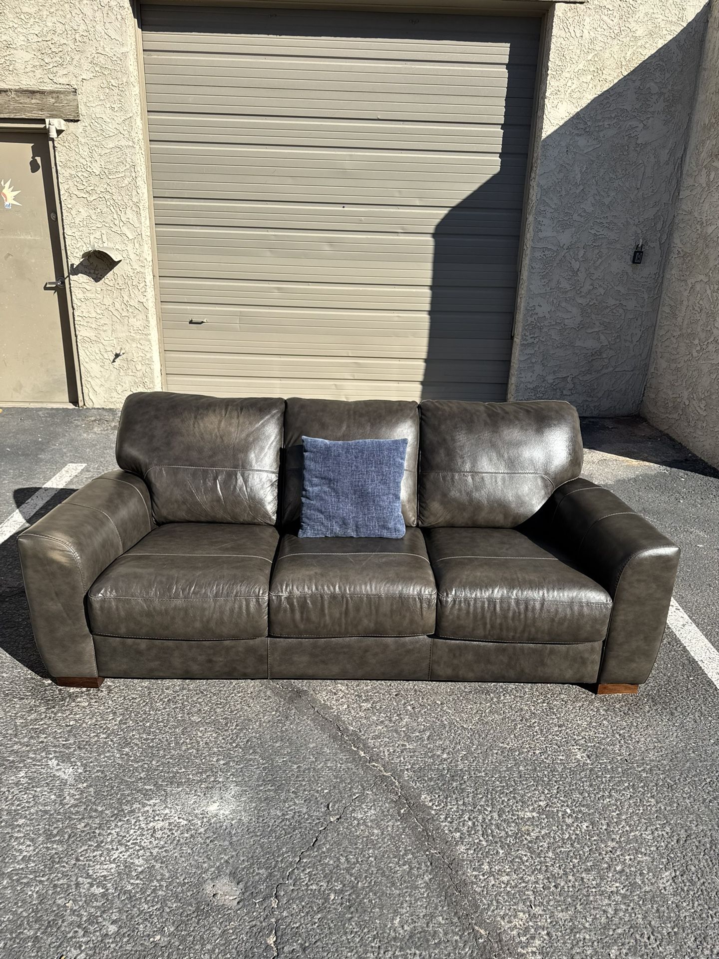 Grey Leather Sofa