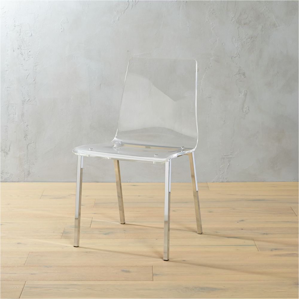 CB2 Vapor Acrylic Dining Chairs - Set Of 2