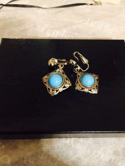 Sterling silver turquoise clip on Earring