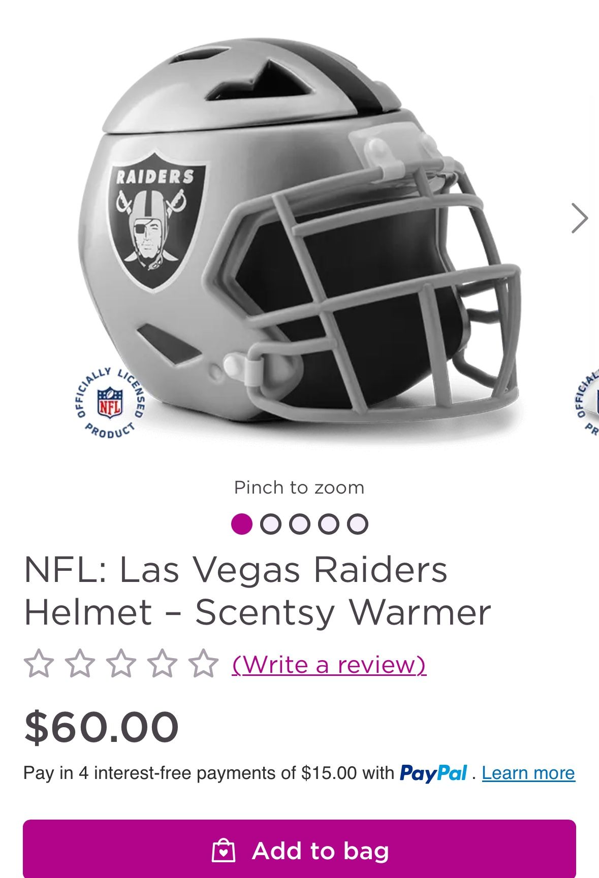 NFL: Las Vegas Raiders Helmet – Scentsy Warmer
