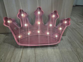 Princess pink crown-shaped LED marquee light