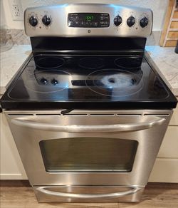 Stainless Steel Ge 30-inch Electric Glass Top Stove