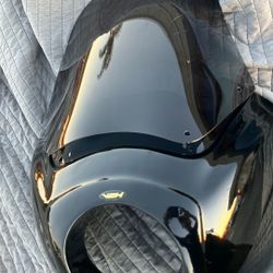motorcycle quarter fairing with a smoked windshield on